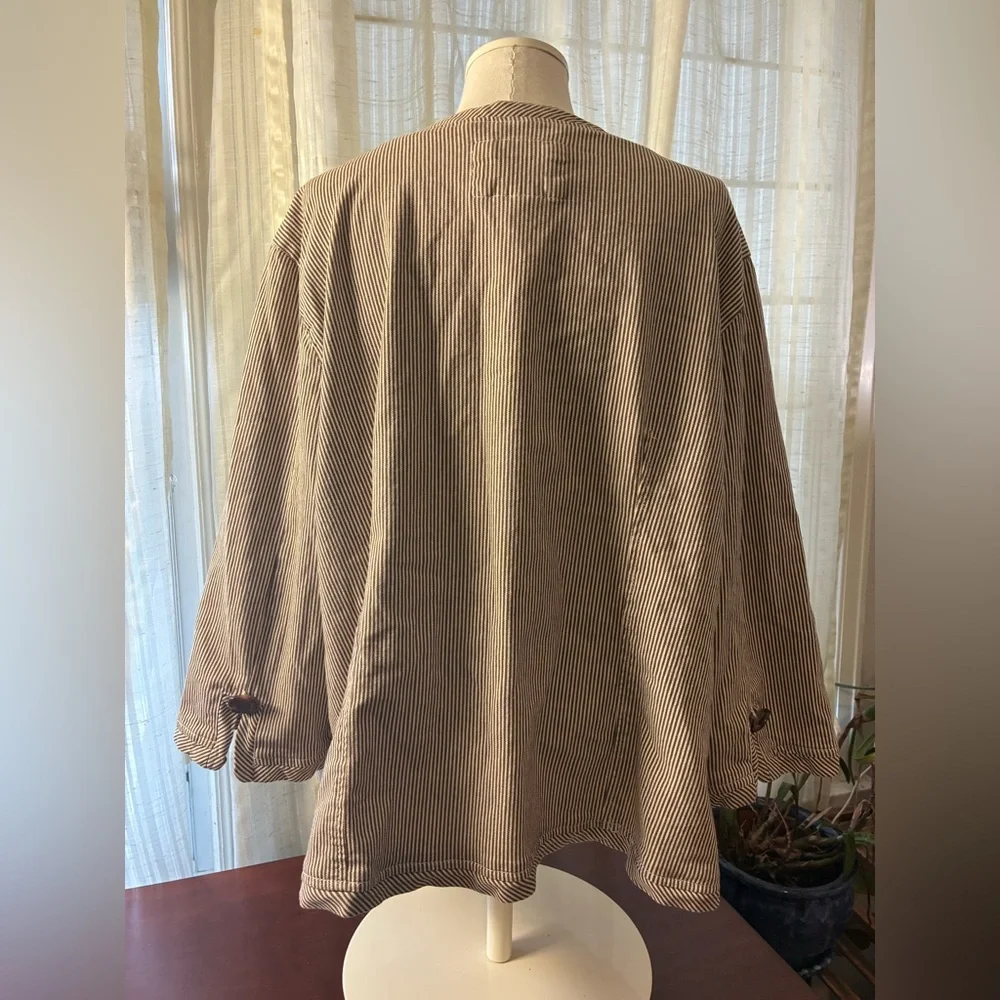 Live a Little Brown and Cream Striped Lightweight Jacket - Picture 8 of 10
